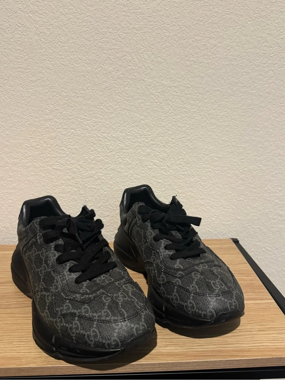 Black Gucci Rython Sneakers - Picture 1 of 4